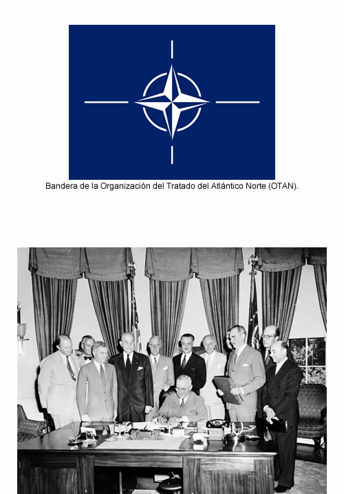 Firma del Tratado de Washington por el presidente de Estados Unidos, Harry Truman, el 4 de abril de 1949.